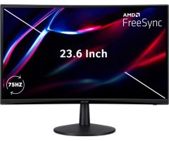 acer 23.6 inch Curved Full HD VA Panel with VESA Mount Support, 1500R Curvature, HDMI 1.4, Integrated Speakers Gaming Monitor - ED240Q- AMD Free Sync, Response Time: 1 ms, 75 Hz Refresh Rate