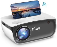 PLAY 2022 PP9 Full HD 1080p Projector for Home Office Classroom 1080P 300 inch Screen - 4000 lm / Remote Controller Portable Projector- Black/Silver