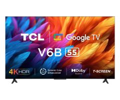 TCL 55V6B 139 cm 55 inches Metallic Bezel-Less Series 4K Ultra HD Smart LED Google TV  Black